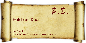 Pukler Dea névjegykártya